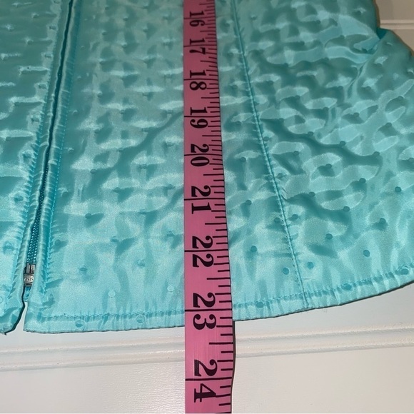 Vintage Talbots Aqua Blue Quilted Fill Front Zip Jacket Size 4 - Picture 6 of 8
